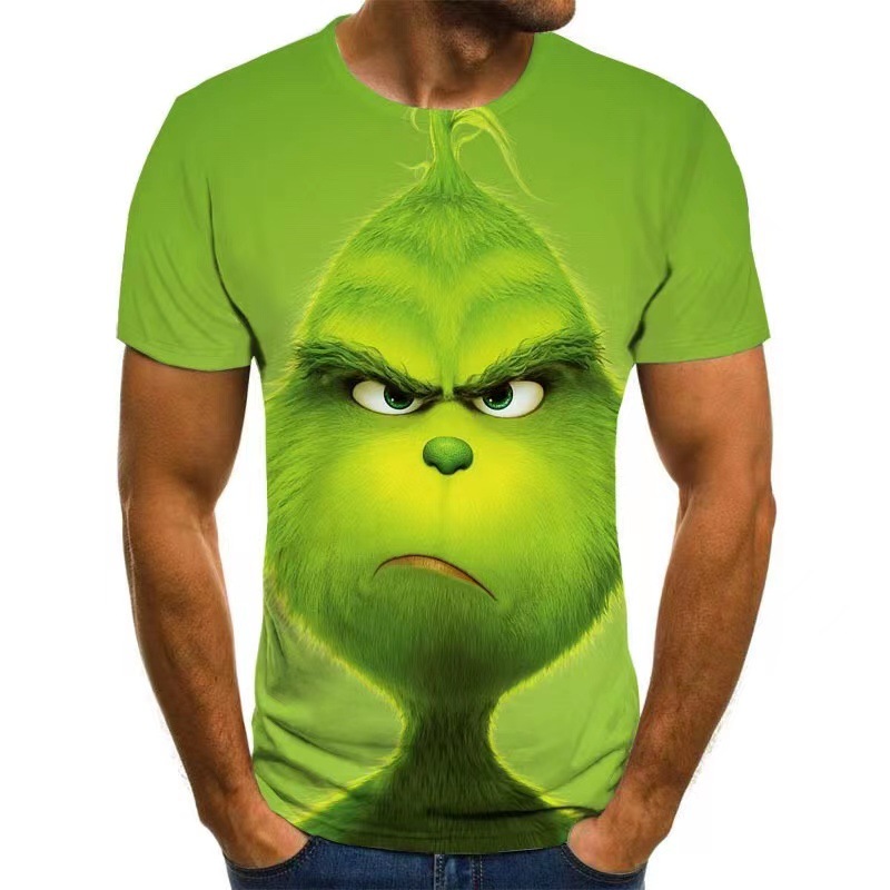 2024 Navidad piel verde extraño Grinch 3D Impresión digital suéter con capucha traje de dos piezas