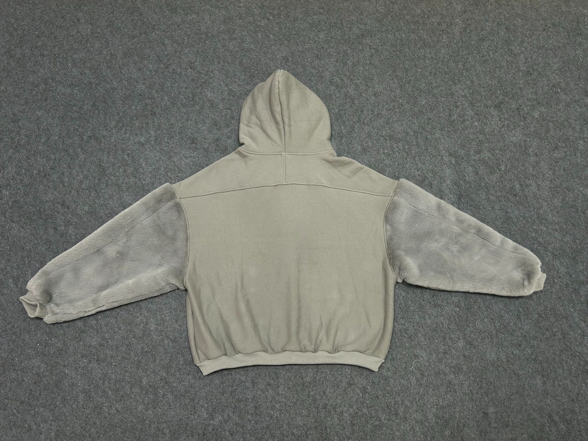 Winter Hooded Fleece lined Furry Sleeves Sweatshirt Women Idle Casual Loose Sleeve Length Cardigan Outerwear Top