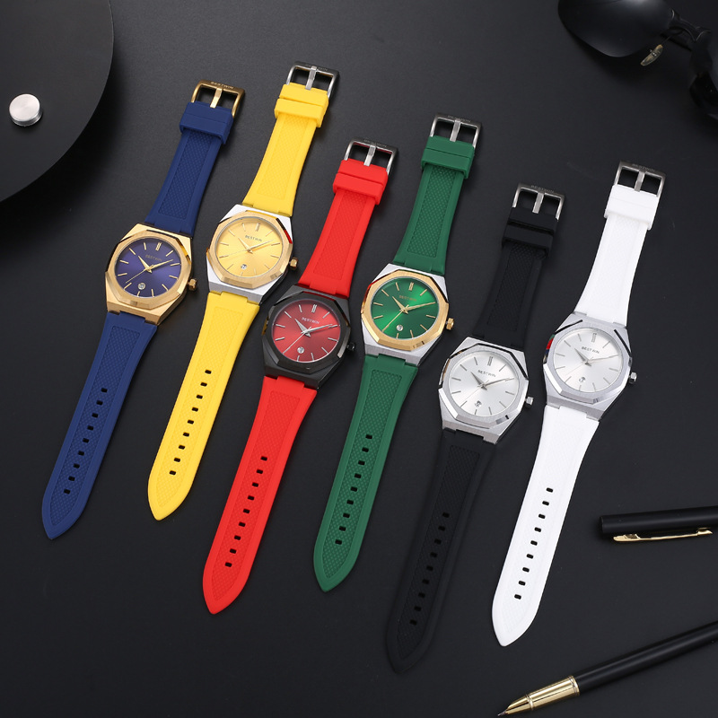 Shishitong BESTWIN banda de silicona reloj de estudiante reloj de los hombres al por mayor reloj de pulsera Calendario de moda reloj de los hombres