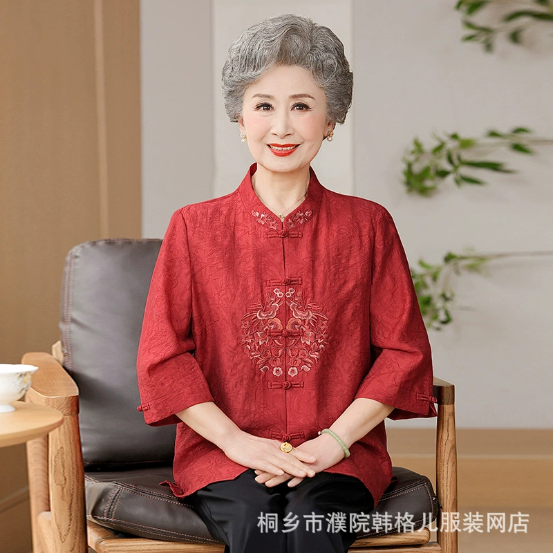 Костюм Тан в китайском стиле «Толстая мама», одежда для дня рождения, большой размер, костюм для пожилых людей, свадебное банкетное платье для бабушки