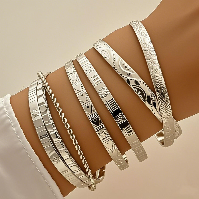 欧美跨境爆款夸张ins小众设计感金属光面手镯几何个性手饰braclet|undefined