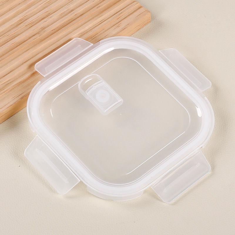 Caja de almacenamiento con cubierta Caja de microondas de vidrio Caja de almuerzo Refrigerador almacenamiento Caja de sellado Accesorios cubierta Caja de mesa cubierta