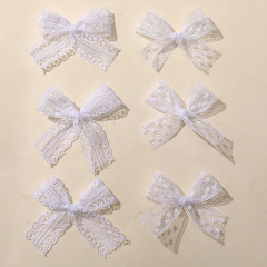 法式純欲蕾絲花邊蝴蝶結DIY手工超仙髮飾女鴨嘴夾服裝輔料配件