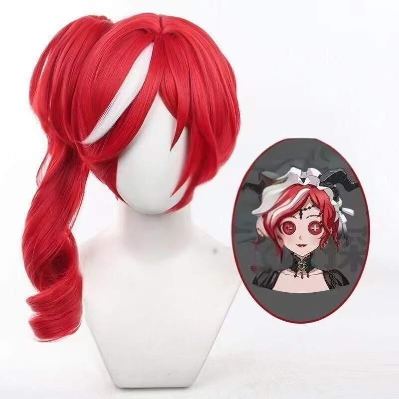 Silk Yi Identity V under the Truth Red-Haired Witch Priestess Animation Cosplay Wig with Realistic Scalp Top