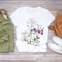 Frauen Blume Dame Mode Kurzarm &Auml;sthetischen Kleidung Sommer