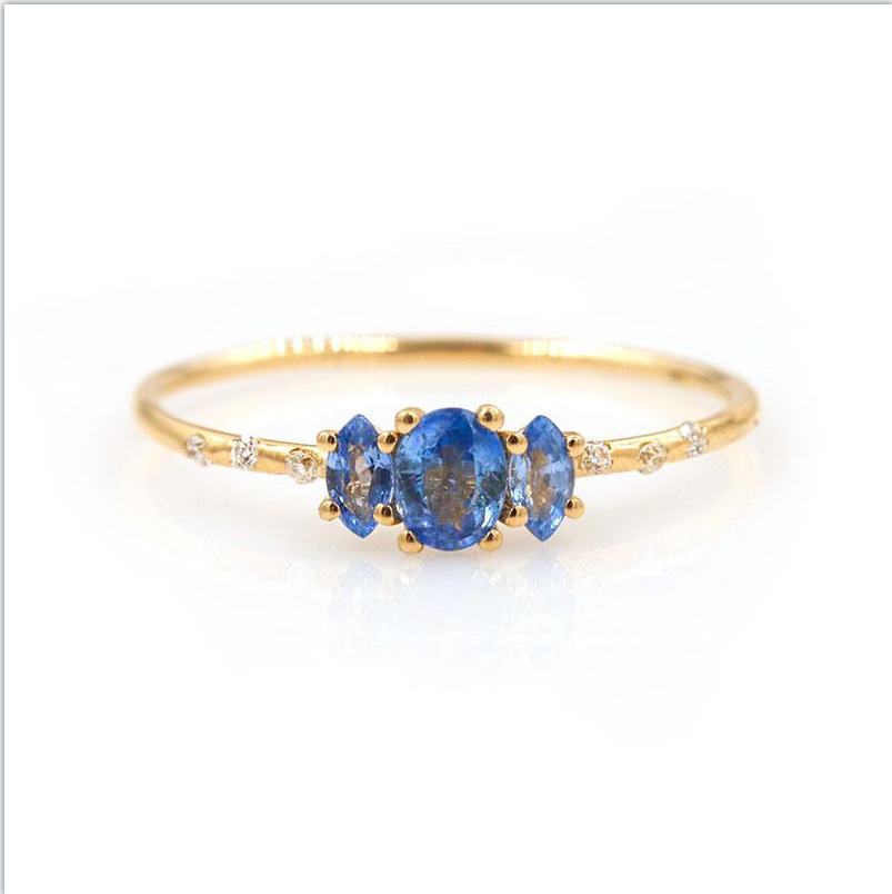 18k Simple Fashion Starry Sky Triple Zircon Copper Ring Wholesale Nihaojewelry display picture 7