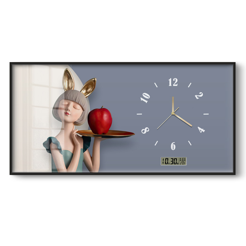 Caja de medidor de electricidad decoración pintura de gran tamaño con reloj calendario perpetuo para niñas que cubren la caja de distribución fuerte y débil pintura colgante del restaurante