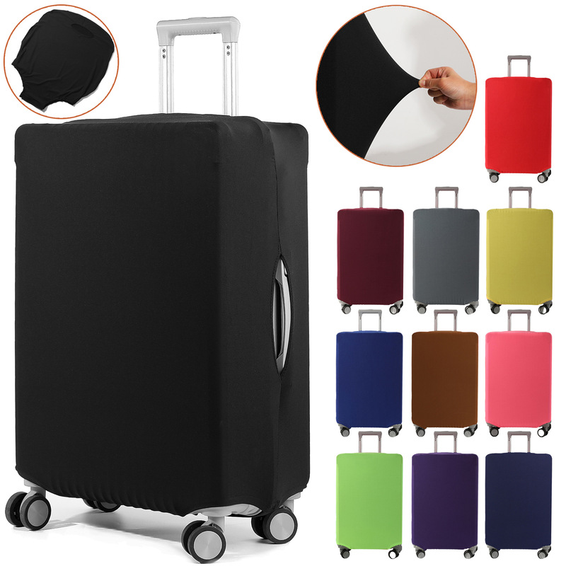 Elastic Suitcase Cover Trolley Suitcase Protective Cover Solid Color Pattern Suitcase Dustproof Protective Cover