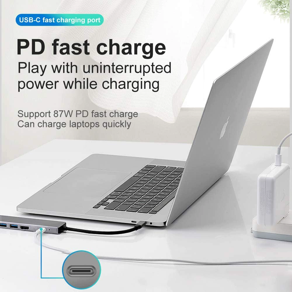 TYPE-C HUB расширительная док-станция 7-в-1, сетевой хаб, USB3.0, конвертер для ноутбука, 4K HD