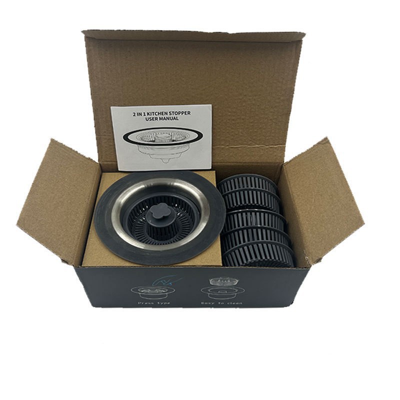 Una pieza transfronteriza, fregadero de cocina de acero inoxidable, núcleo de rebote, desagüe, fregadero, filtro, cesta, tapón de fuga