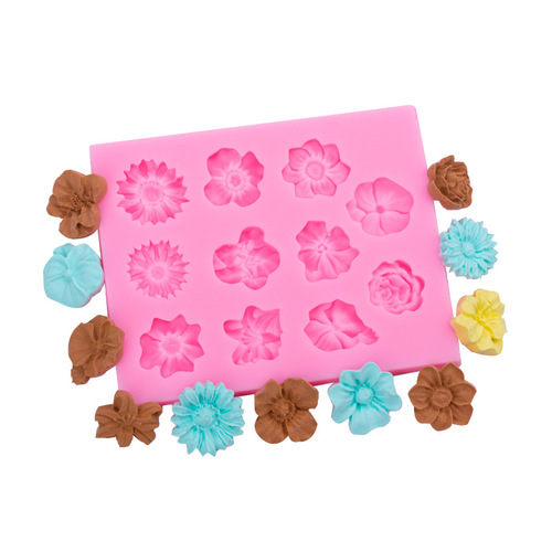 DIY cake molds, various rose flowers, daisies, fondant silicone liquid silicone molds, soft clay handmade soap molds