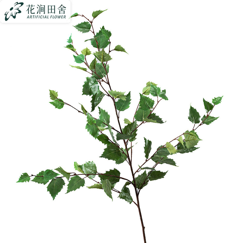 Factory spot birch leaf simulation poplar leaf artificial green plant photography Nordic style home soft decoration project