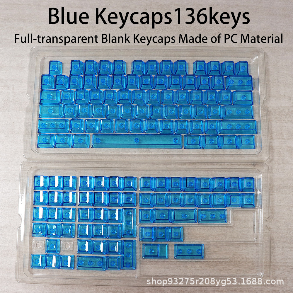 PC 투명 키캡 소재 136키 무각 DIY 커스텀 키보드 키캡