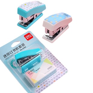 Deli Stationery Stapler Set Cute Cartoon Stapler Mini Small Stapler Student Stationery Wholesale