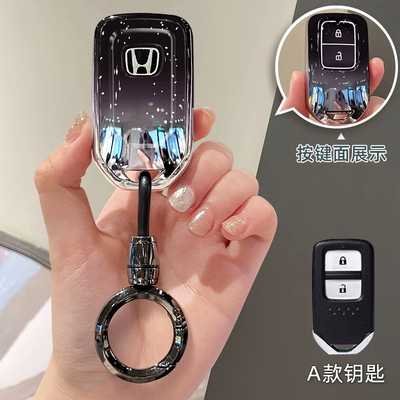 The New Model Is Suitable for – Car key bag - model-a-gradient-starry-sky-black-gun-color-bullet-round-buckle