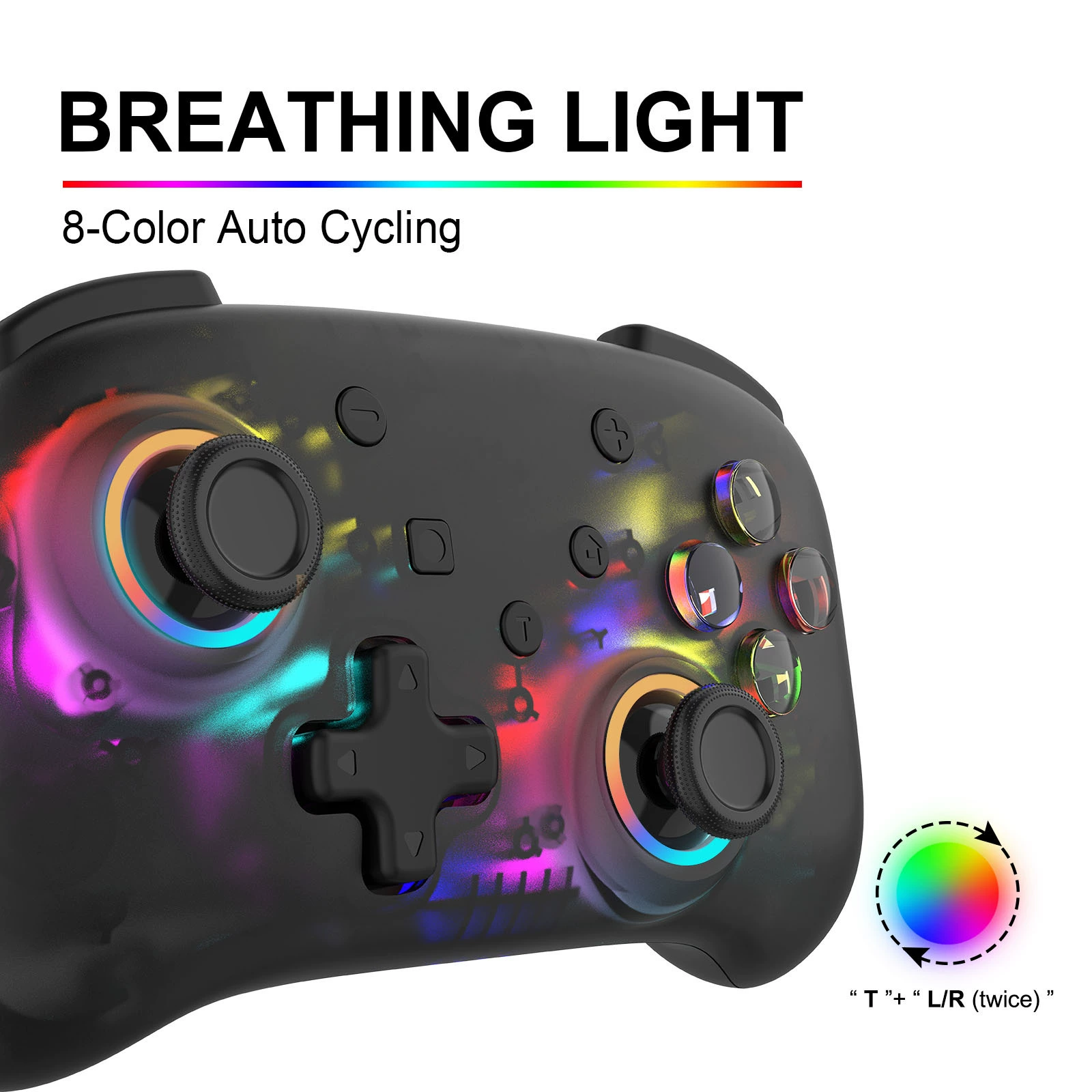 Cross -border hot -selling Switch transparent game handle Bluetooth wireless Switch Pro small handle wake up and vibrate