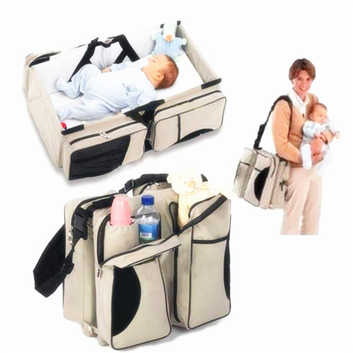 Cybe Baby Folding Bed Mummy Bag Portable One Shoulder Mummy Bag Multifunctional Large Capacity Bed in Bed with Mosquito Net