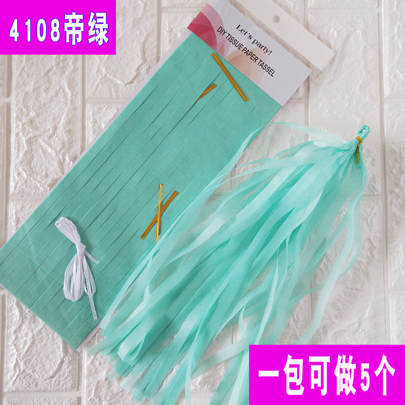 Fijación de papel al por mayor 5 / paquete de cinta de color tirar de flores decoración de la habitación de bodas suministros de fiesta europeos y estadounidenses