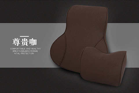 Memory cotton car headrest waist cushion seat cushion slow rebound neck pillow leather small pillow car interior accessories
