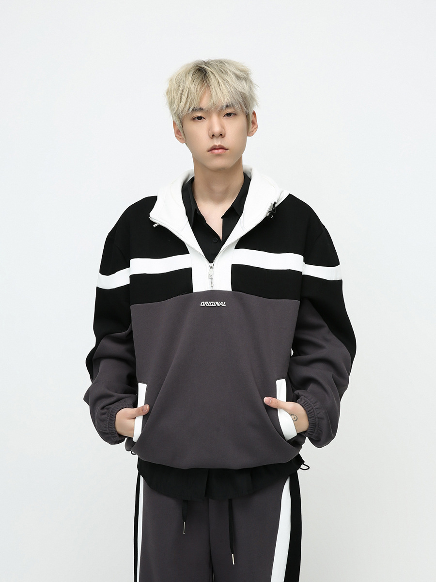 Mtlclothes ropa de Hombre | 2023 otoño americano nicho deconstrucción diseño color matching suéter casual traje moda