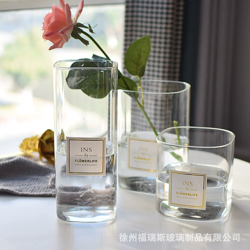 [Милый мастер] Современная простая прозрачная ваза Wake Up цветок гидропоника INS Home Flower квадратная стеклянная ваза