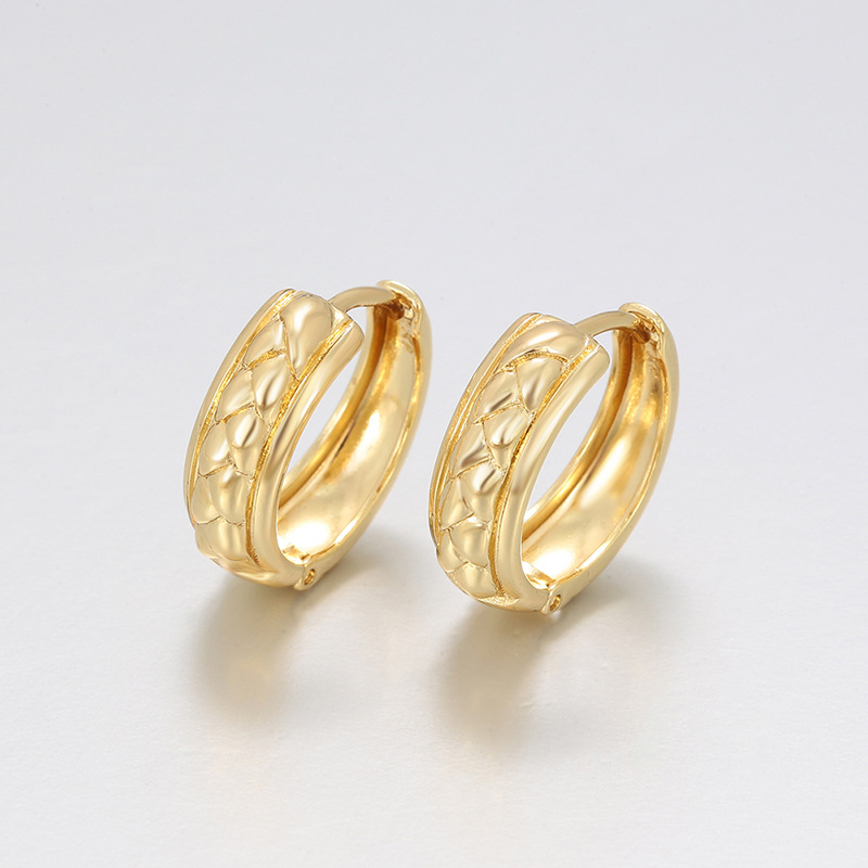 Xuping Europa y América transfronterizos geométricos círculo de cobre aleación de moda brillante pendientes de cuadrícula personalizados fábrica
