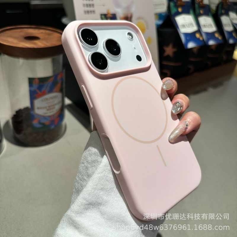 适用iPhone17promax液态硅胶细圈磁吸手机壳苹果16纯色全包保护套|undefined