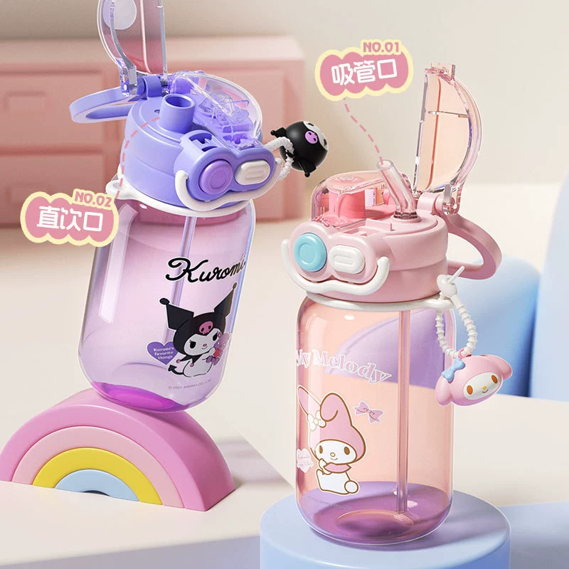 Cute children's high quality straw with glass, capacious handheld glass