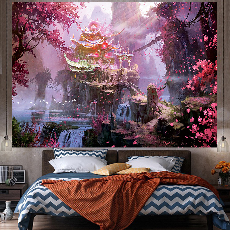 Tela de fondo ins estilo colgante papel pintado de tela dormitorio habitación renovación diseño noche lienzo cartel decorativo paño de pared