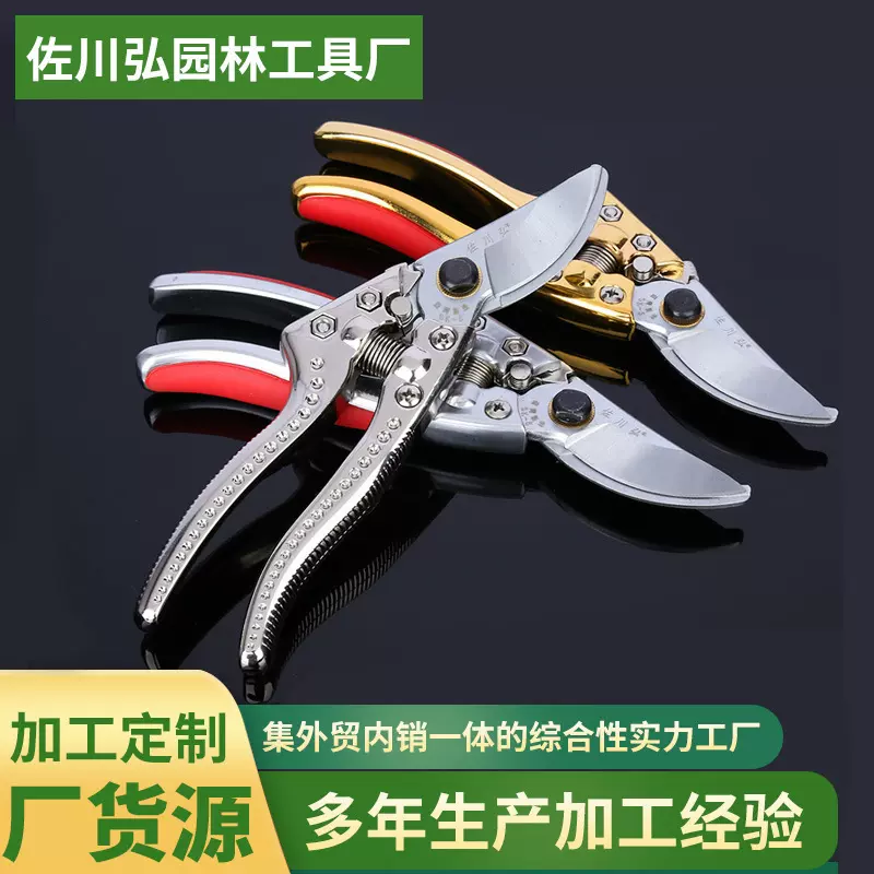 修枝剪 佐川弘SK-5钢园艺剪 金色手柄果树剪园艺花卉园林工具剪刀