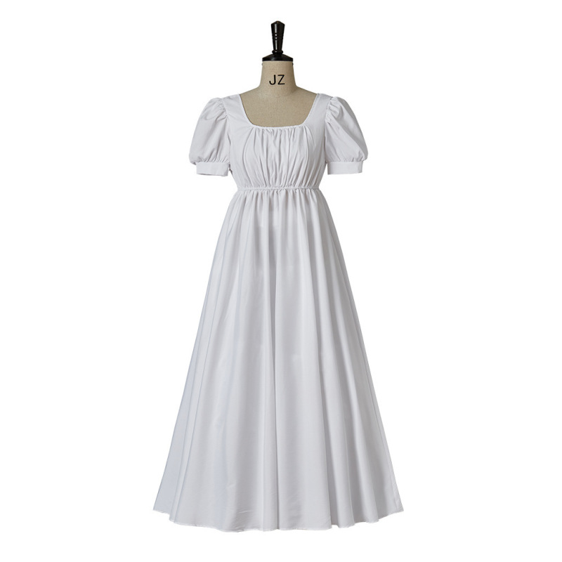 Bridgetown Vintage Regency Dress High Waist Dance Dress Victorian Tea Dress in stock Straight Hair