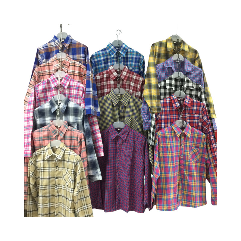 Spring and summer plaid long-sleeve shirts for middle-aged and elderly women, Korean style versatile loose retro mother's wear base shirt wholesale