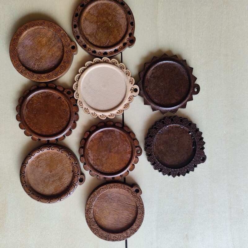 Wooden pattern base keychain earring pendant base tourist souvenirs gift accessories wholesale