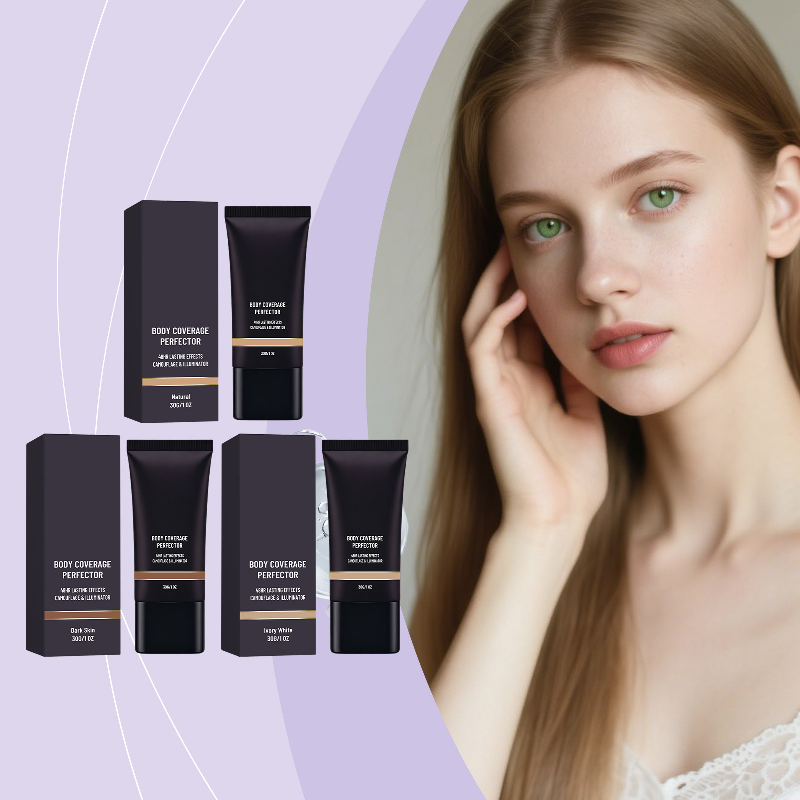 Body Concealer Series: Moisturizing, Lightweight, and Smooth Texture That Covers Imperfections, Waterproof, Refreshing, Invisible, and Available in Multiple Colors
