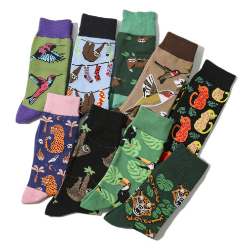 Female animal cartoon mid-tube men's bird monkey animation wholesale socks women's trendy men's foreign trade ins manufacturer socks