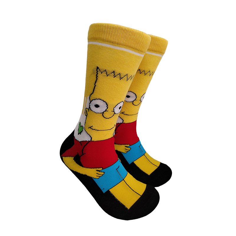 Calcetines de media pantorrilla a la moda con diseño de dibujos animados, creativos y personalizados, de algodón jacquard, de Suri Knitting, suministro transfronterizo.