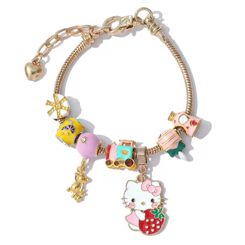 跨境热销日系卡通动漫可爱HalloKitty凯蒂猫手镯锌合金饰品批发