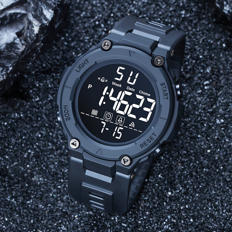Nueva moda deportiva al aire libre reloj electrónico de los hombres de los estudiantes multifunción reloj de alarma luminosa reloj electrónico al por mayor