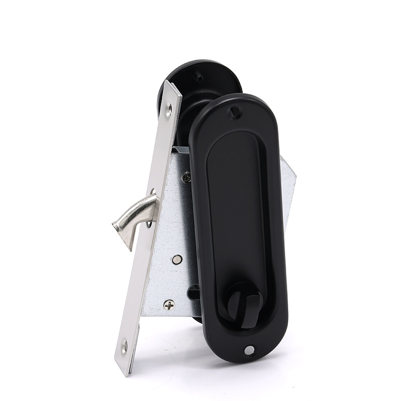 304 acero inoxidable redondo oscuro mango puerta corredera cerradura gancho cerradura de puerta corredera de balcón de cocina cerradura de puerta corredera incrustada