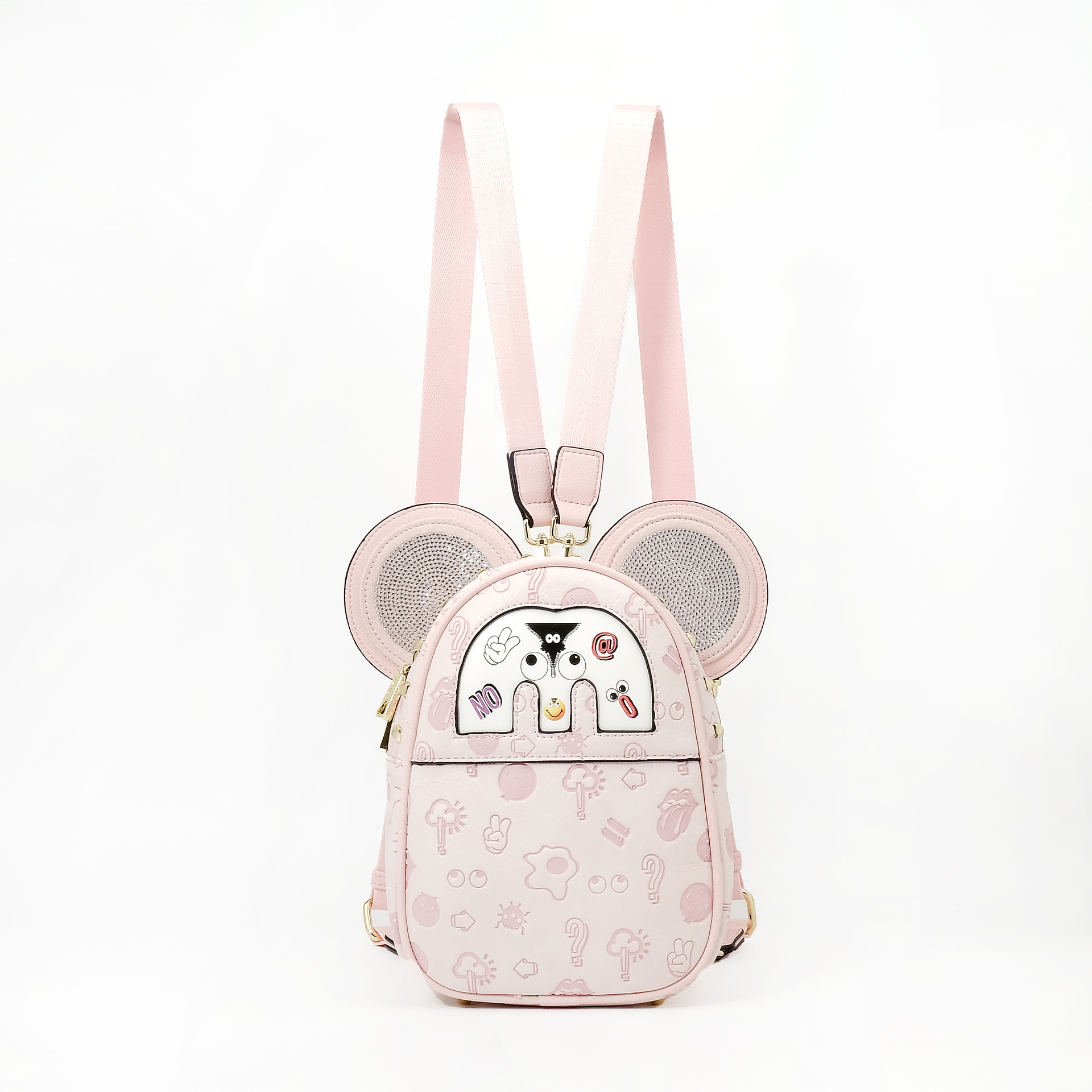 Hermosas chicas empujadas con cremallera doble sección mochila para mujeres bolsas de diamante de diseño de sensación de bolsas de estudiantes 2641 #