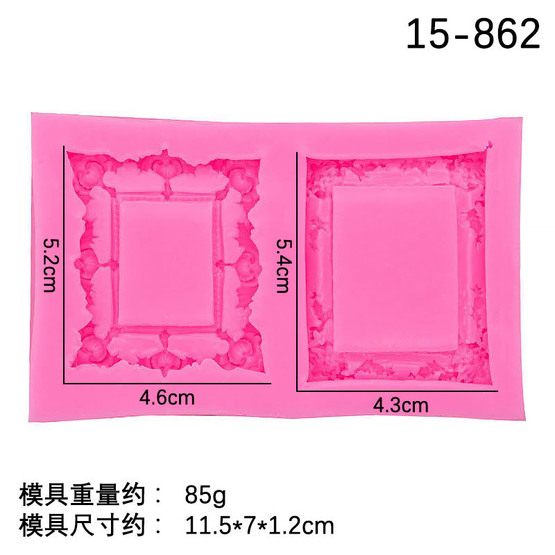 De estilo europeo en relieve patrón vintage decoración de la torta del molde fondant espejo marco seco ritmo de hornear molde de silicona de arcilla epoxi