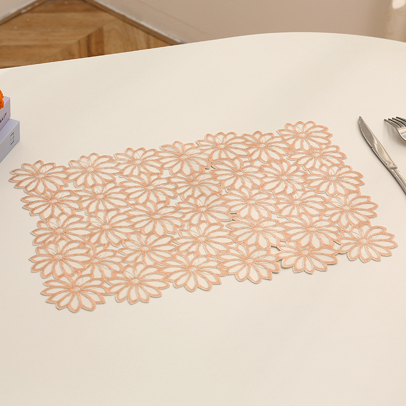 Creativo tapete de PVC de flores huecas transfronterizo nuevo estilo combinación de flores tapete de mesa de aislamiento térmico decoración de alta gama del hotel
