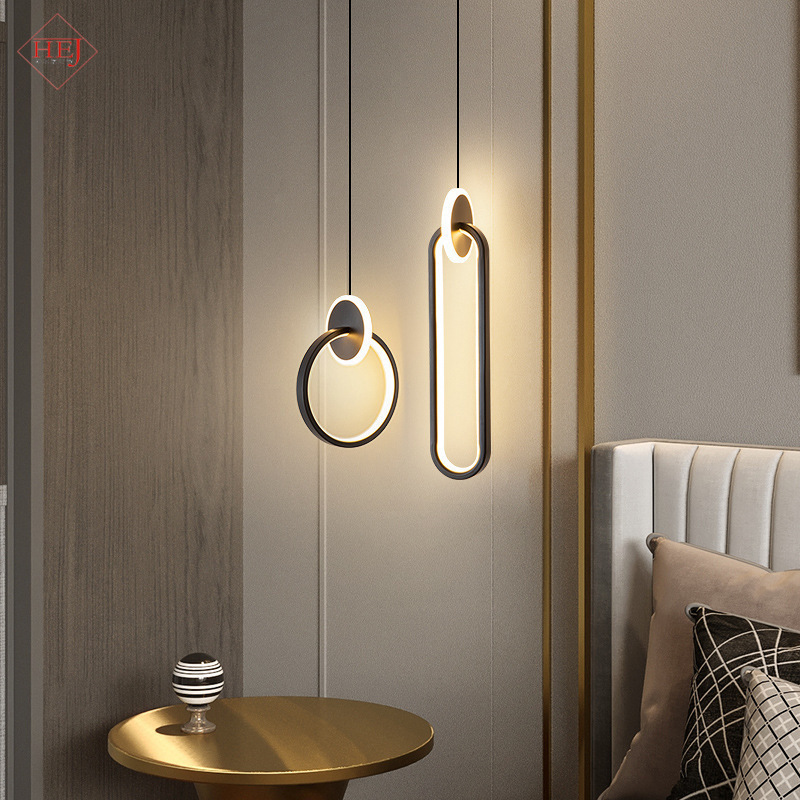 Bedroom Bedside Chandelier Modern Simple Creative Living Room Background Wall Long Line Internet Celebrity Light Luxury Nordic Minimalist Small Chandelier
