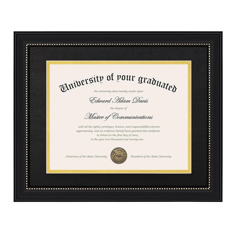 Simple Creative Wooden Certificate Diploma Framed Ornaments Ornaments Mounted Wall Hollow Photo Frame Picture Frame Wholesale