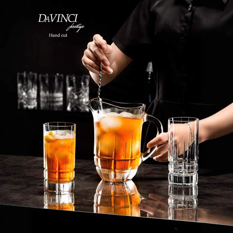 davinci imported large capacity handmade crystal glass water cup high color value juice cup household suit flower tea cup