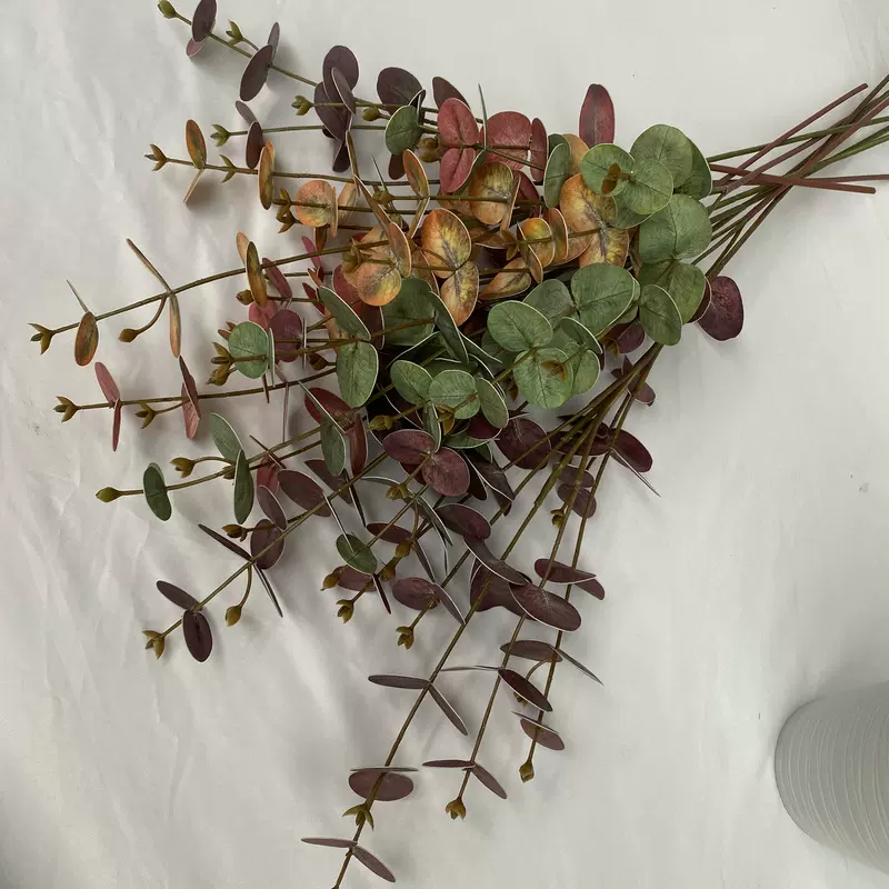 仿真尤加利扎束3D打印金钱叶 家居装饰仿真绿植仿真叶子配材批发