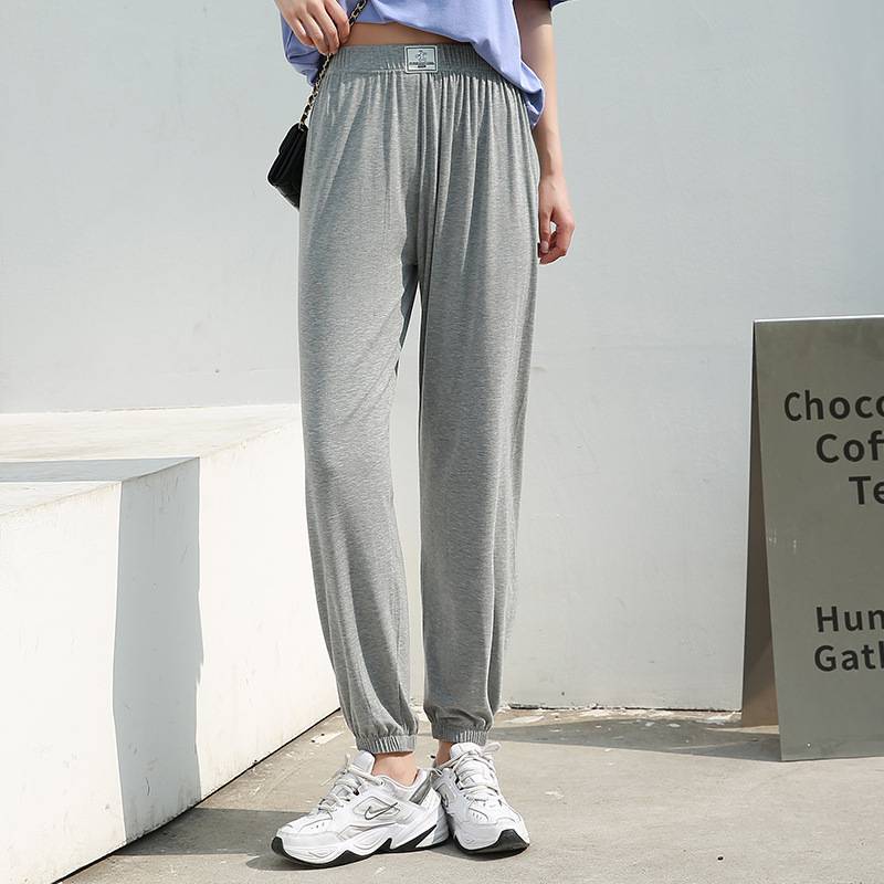 休闲懒人裤2021夏季新款韩版宽松显瘦束脚九分裤女棉家居裤外穿|ms