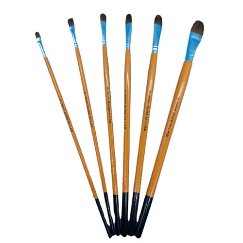 Wholesale yellow long rod 826 round wolf hair watercolor and gouache paint art oil paint acrylic watercolor brush