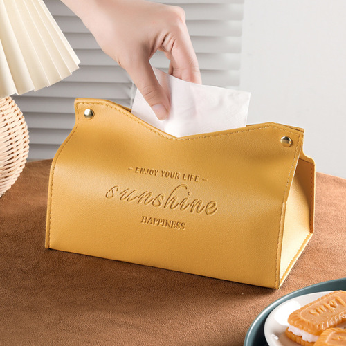 Nordic light luxury tissue box home living room internet celebrity car tissue box simple high-end creative napkin storage box