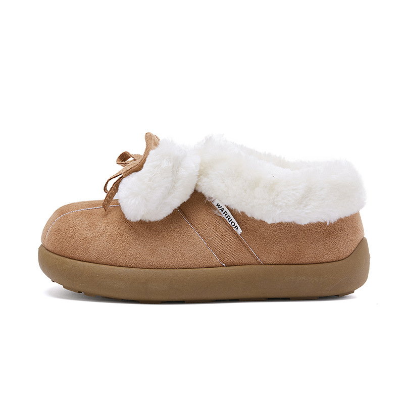 Huili nuevo arco botas de nieve zapatos de suela baja calentamiento de invierno zapatos de algodón para viajar zapatos de mujer de un pie